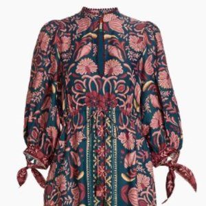 Farm Rio Seashell-Print Satin Maxi Dress